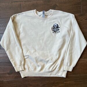 Cream Skull Graphic coffee drinking women’s Sweater
